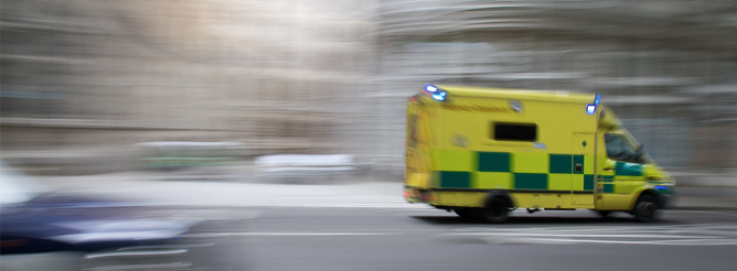 Speeding ambulance banner image
