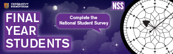 banner for the National Student Survey imploring that final year students complete the survey