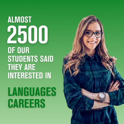 Almost 2500 of our students said they are interested in Languages careers