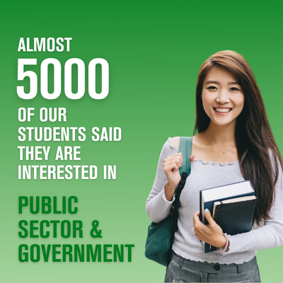 Almost 5000 of our students said they are interested in public sector & government