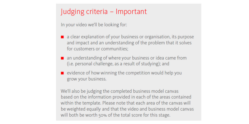 Santander video judging criteria