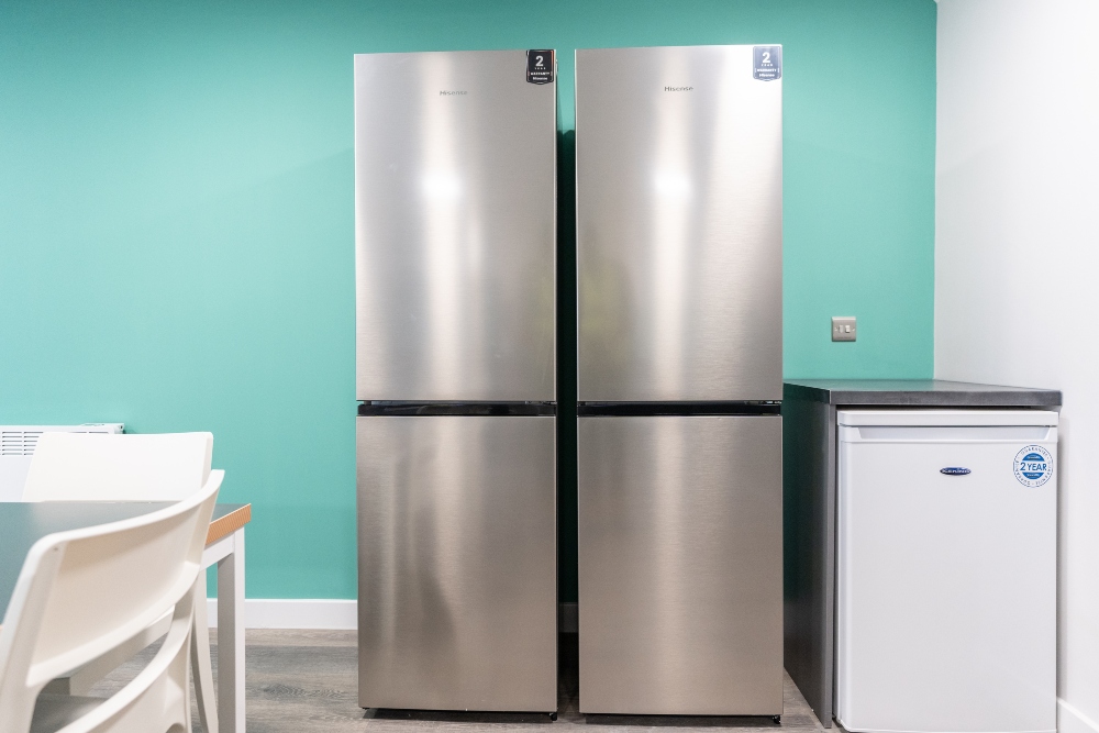 Fridge and freezer in student accommodation