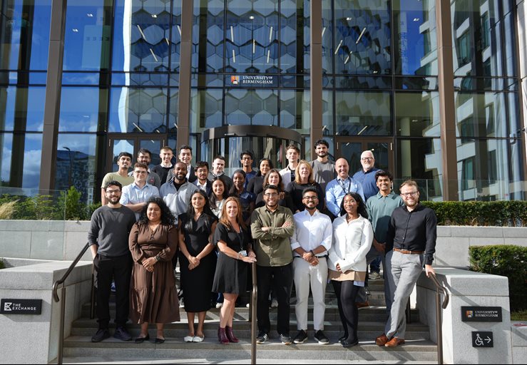 Group of founders outside the Exchange building.