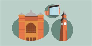 Graphic of Aston Webb Building and Old Joe