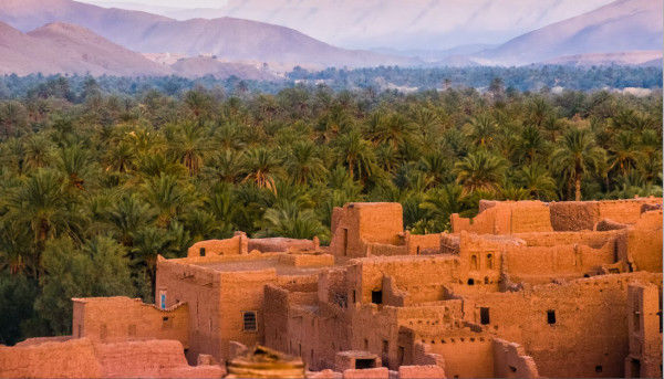 View of mountain village in Morocco
