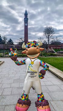 Perry on campus - Birmingham 2022 mascot