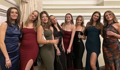 Isabella and her friends at the Chemistry Ball